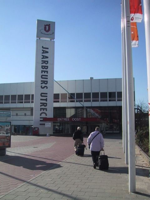 Terry and Helen Sutfin approach Jaarbeurs Trade and 
Convention Centre where they hoped the VEC would be waiting.