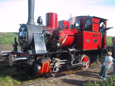 One of 5 tiny standard gauge locos at the railway museum. The ride on the train ended at Medemblik.