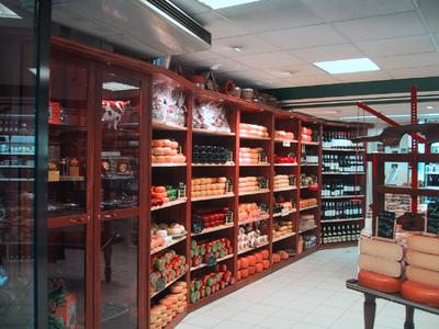 The local convenience store in Amsterdam offers cheeses galore, wine and lots of baked goods.