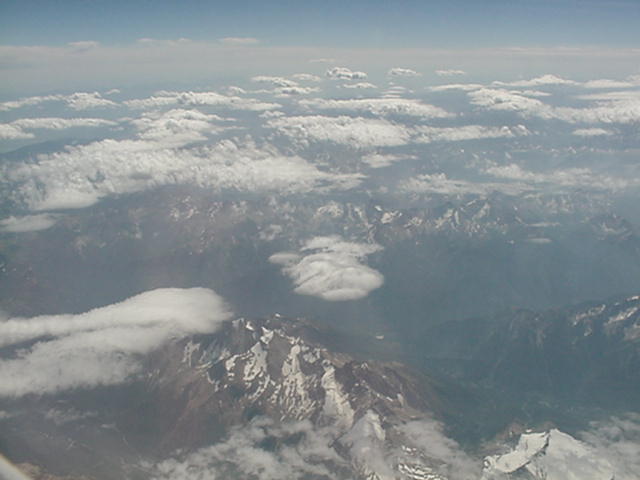 Flying over the Coastal Range on the way home to Toronto.
