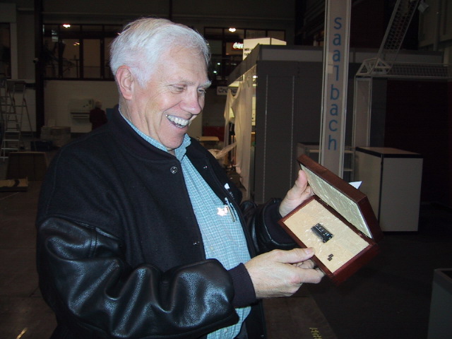 Terry admires his brand-new, custom lettered Lackawanna boxcab from FR Moldels.