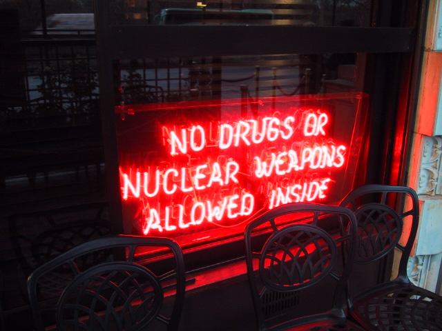 Terry and I made sure that we weren't carrying an concealed nuclear weapons before entering the Hard Rock Cafe!