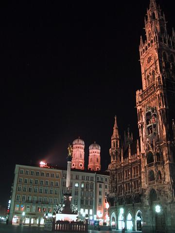 The Munich Town Hall at night