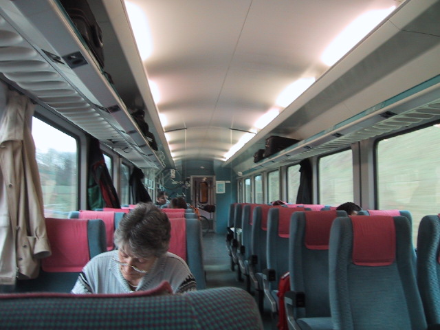 The train to Mannheim Station was modern and fast, really fast.
