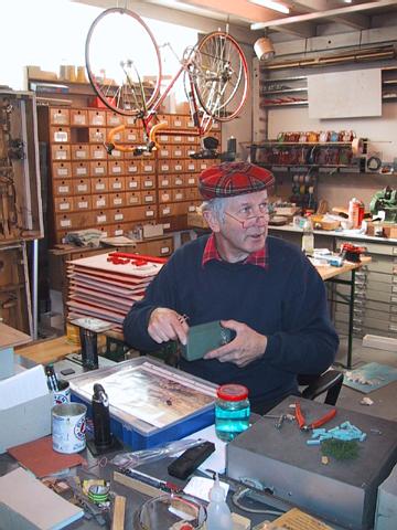 Manfred at his workbench