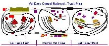 The track plan of the 3-section VEC including elevations in mm.